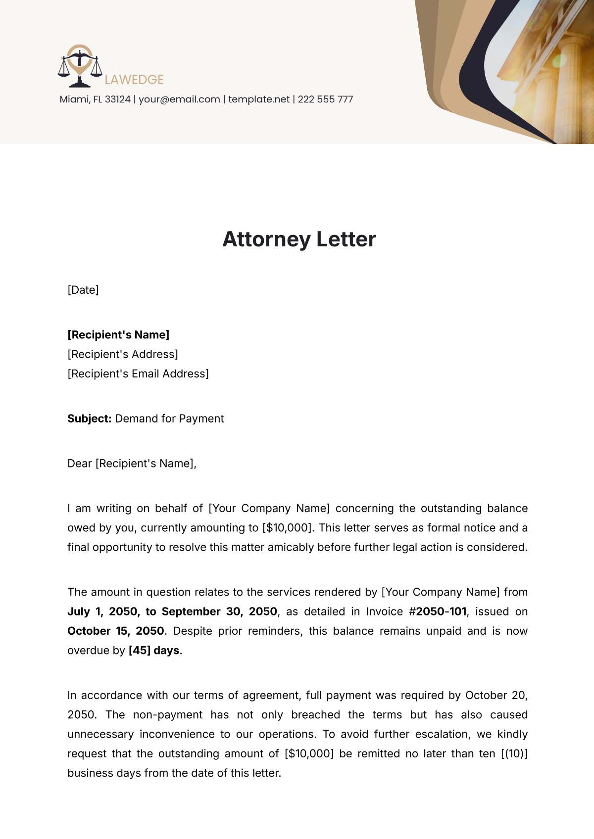 Attorney Letter Template - Edit Online & Download