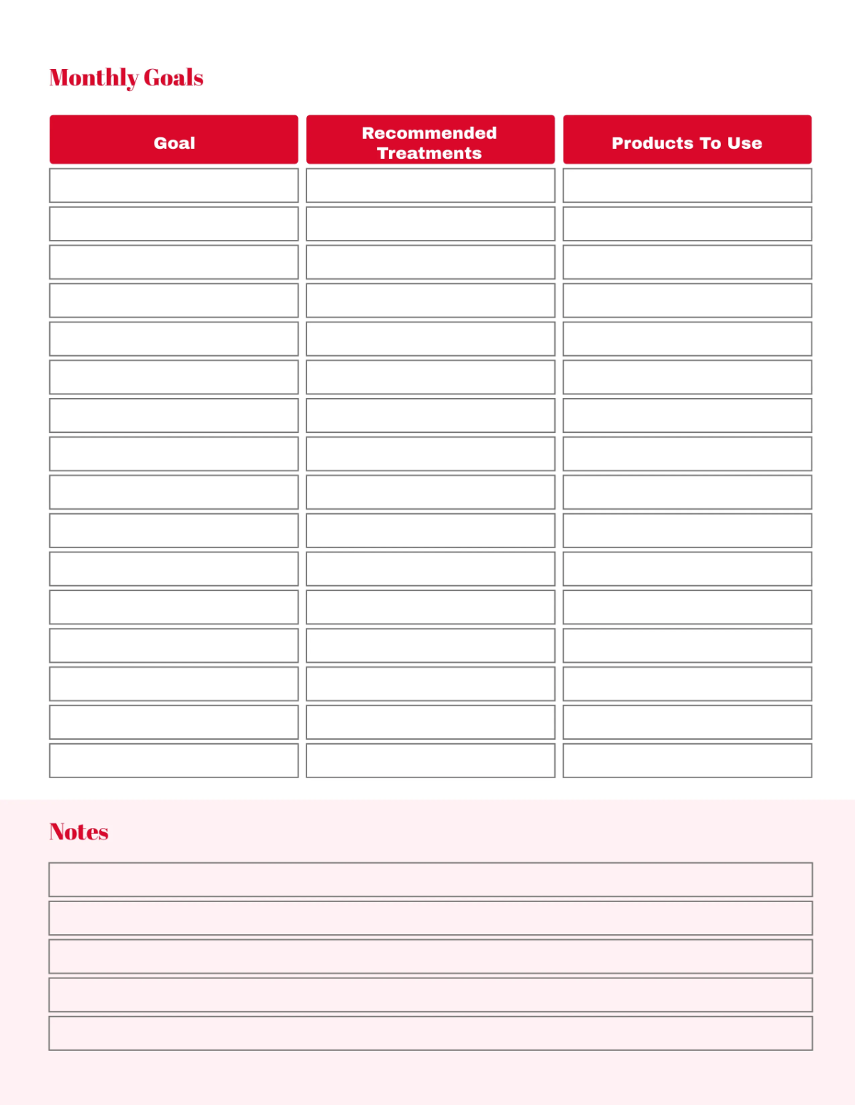 Free Beauty Parlor Skin Care Routine Planner Template to Edit Online