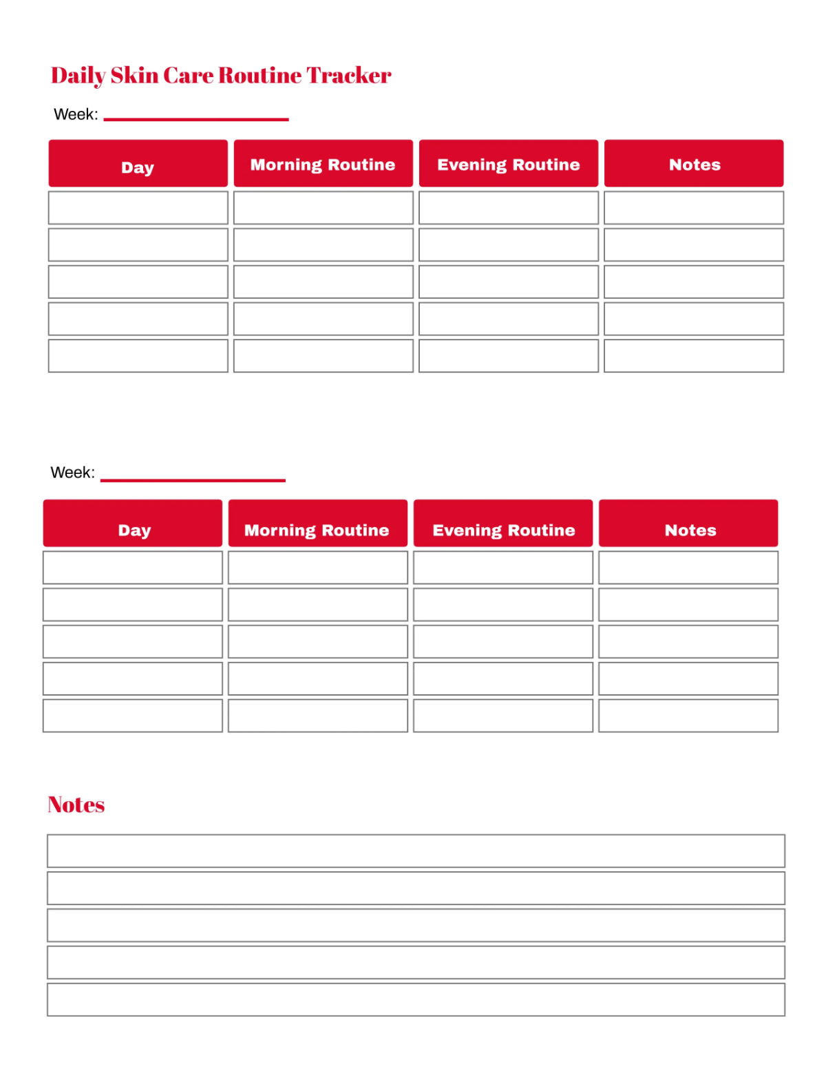 Free Beauty Parlor Skin Care Routine Planner Template to Edit Online