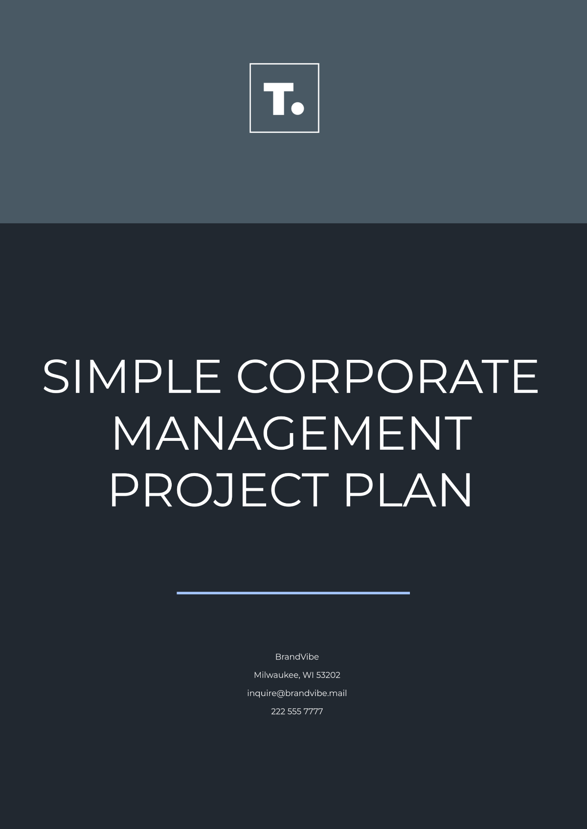 Simple Corporate Management Project Plan Template - Edit Online & Download