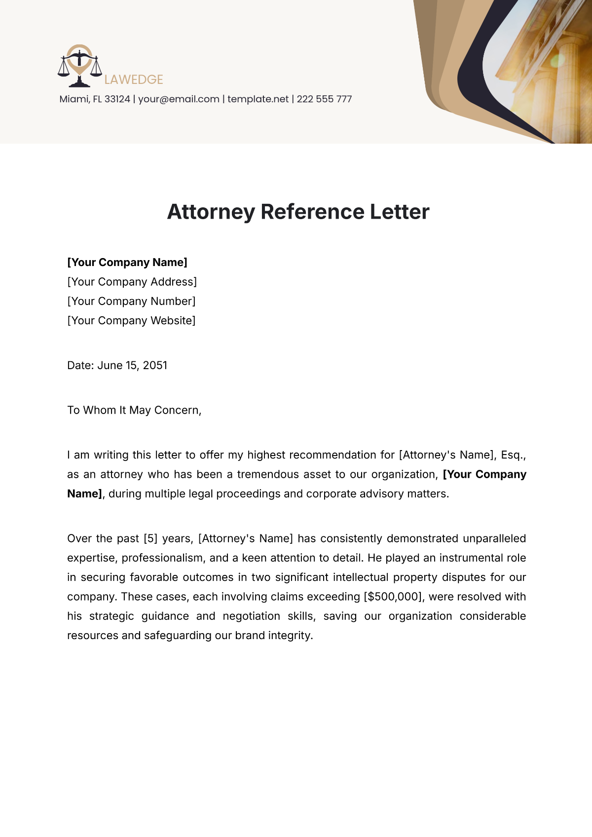 Attorney Reference Letter Template - Edit Online & Download