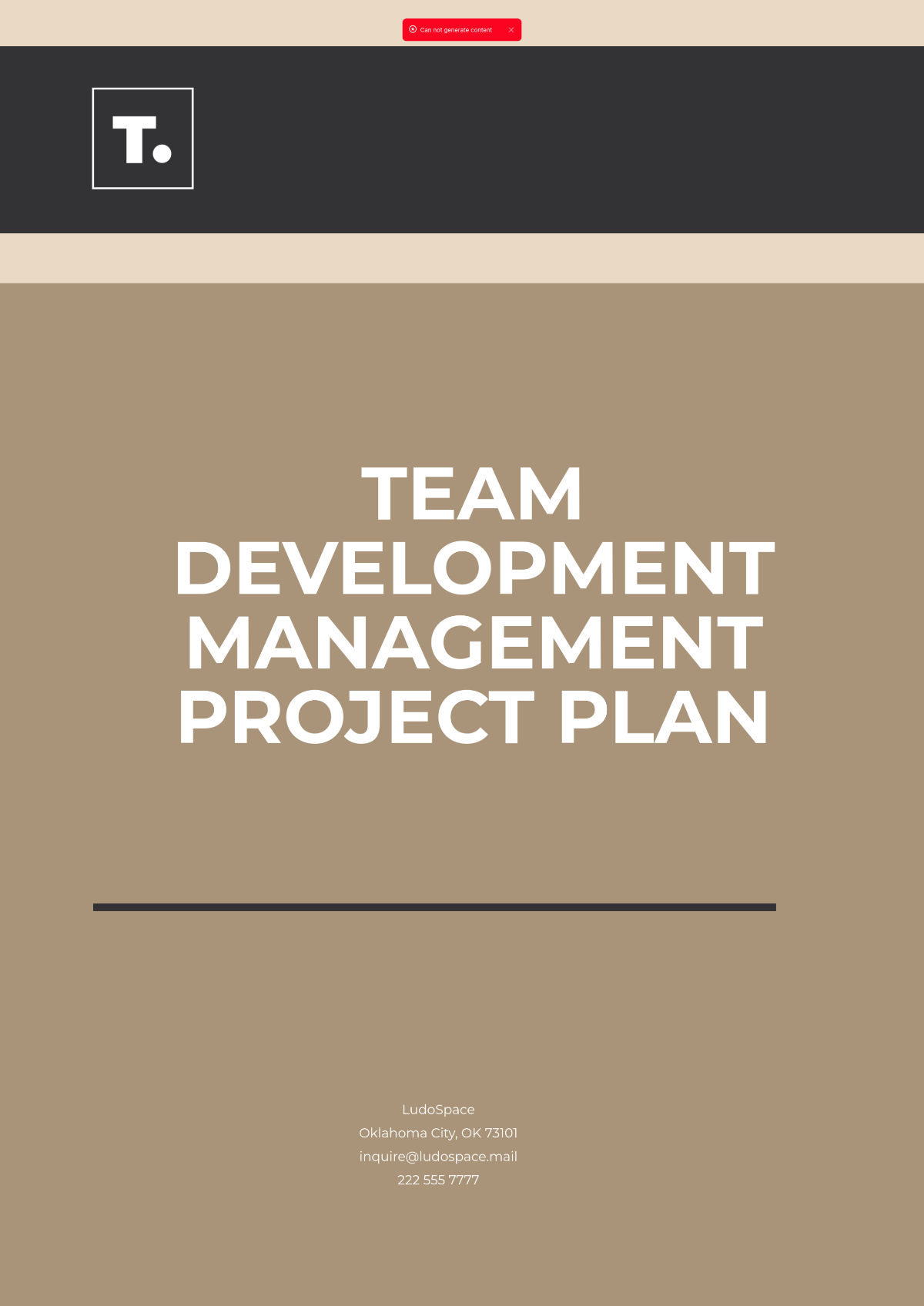 Team Development Management Project Plan Template