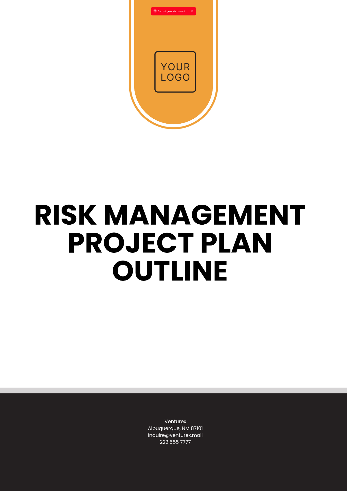 Risk Management Project Plan Outline Template