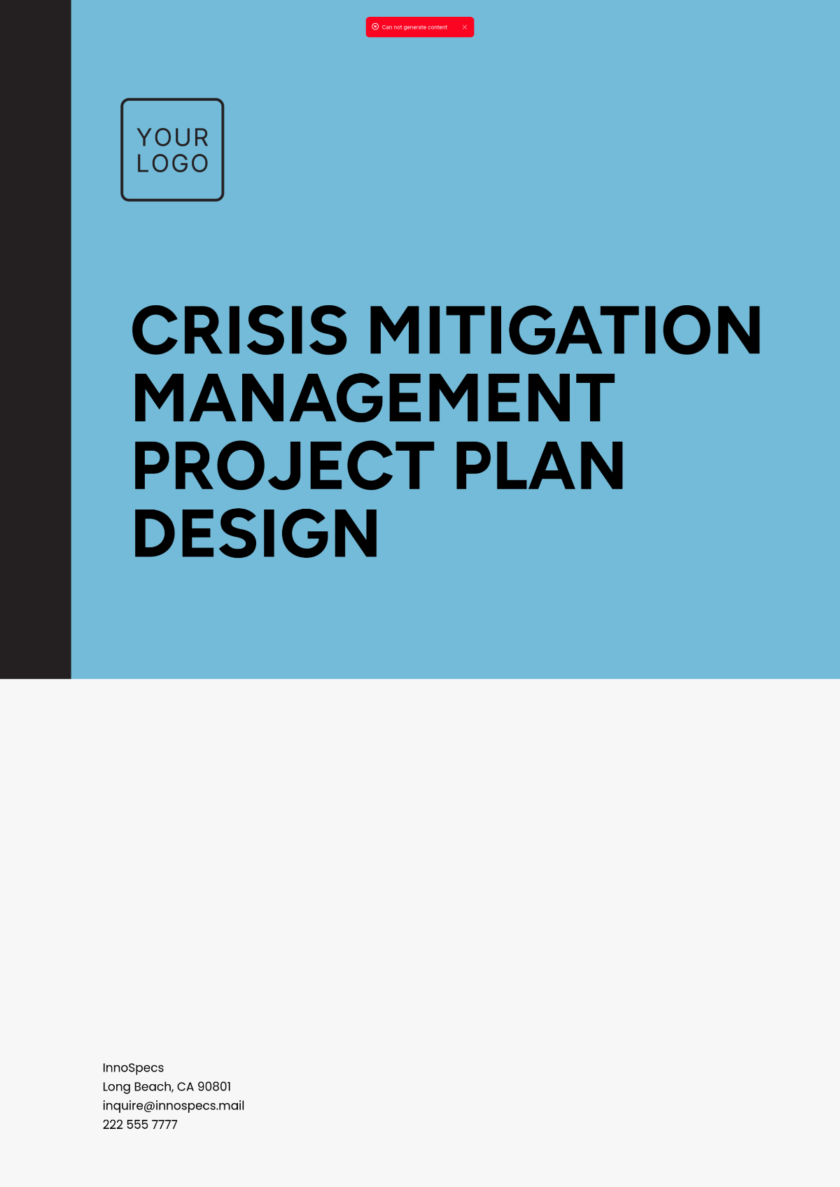 Crisis Mitigation Management Project Plan Design Template - Edit Online & Download