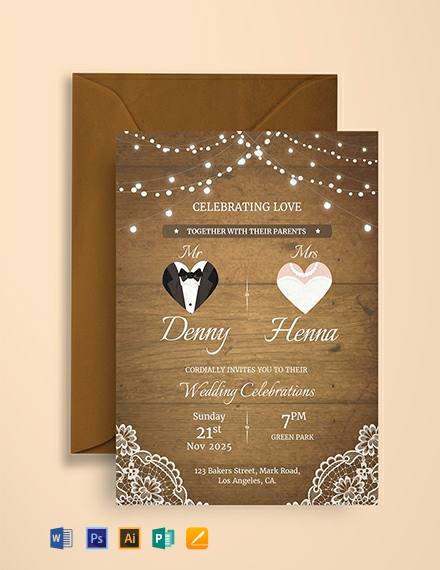 free vintage wedding invitation card template 440x570 1