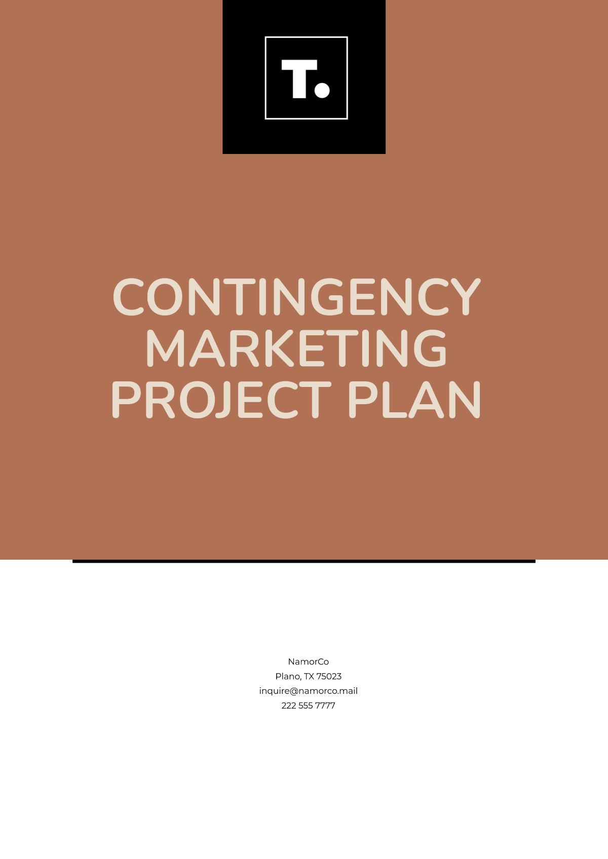 Contingency Marketing Project Plan Template - Edit Online & Download