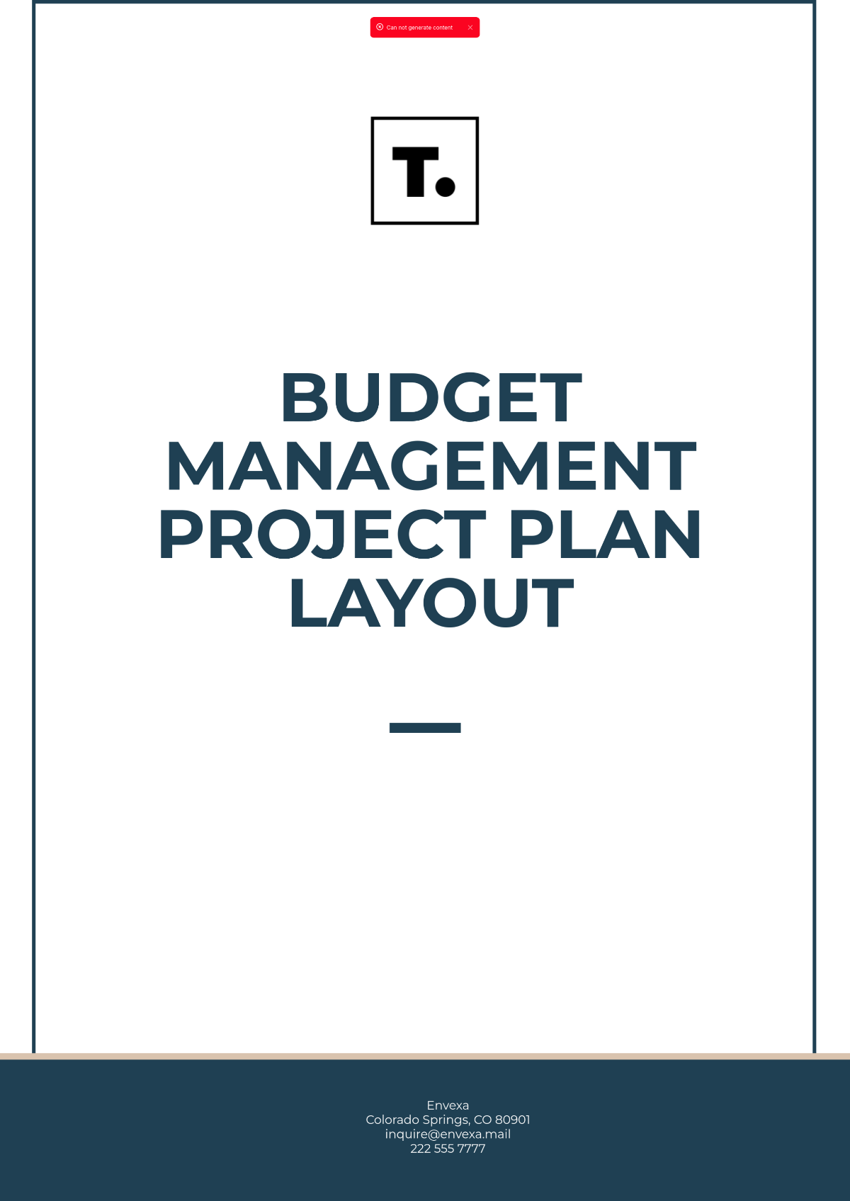 Budget Management Project Plan Layout Template - Edit Online & Download