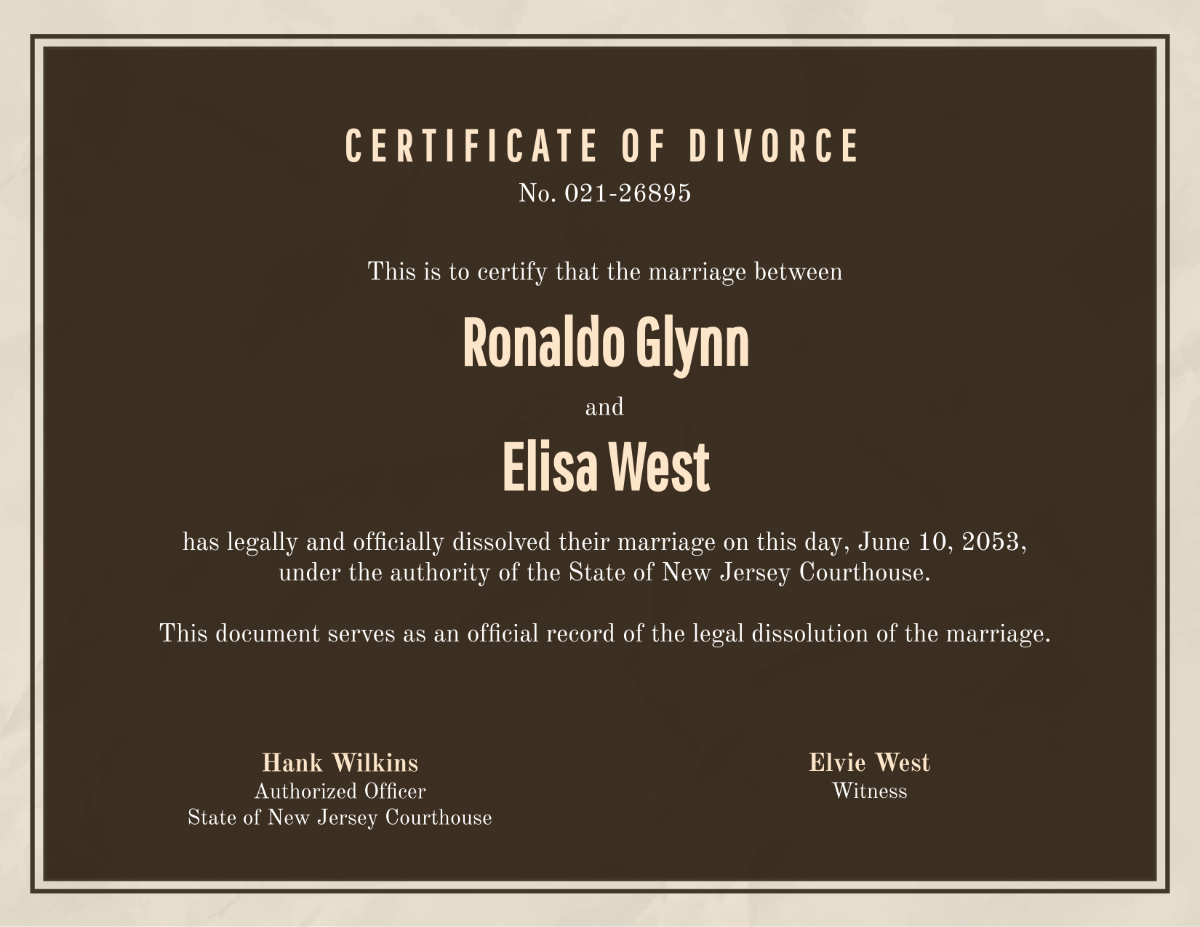 Free Divorce Certificate Background Template - Edit Online & Download