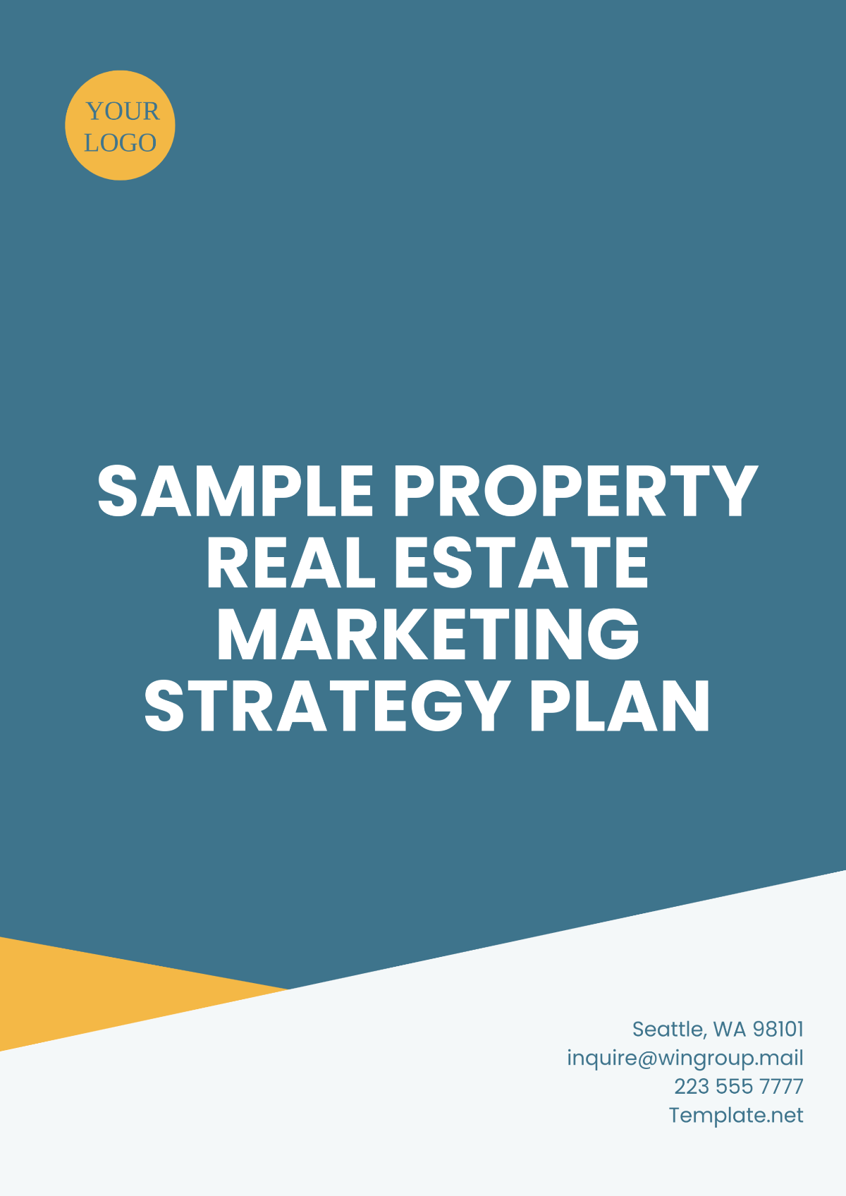 Sample Property Real Estate Marketing Strategy Plan Template - Edit Online & Download