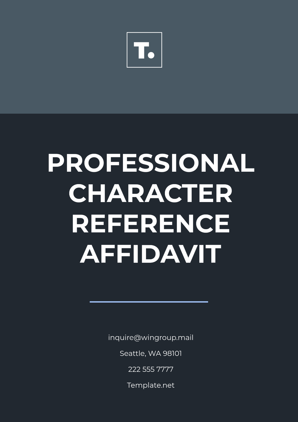 Professional Character Reference Affidavit Template