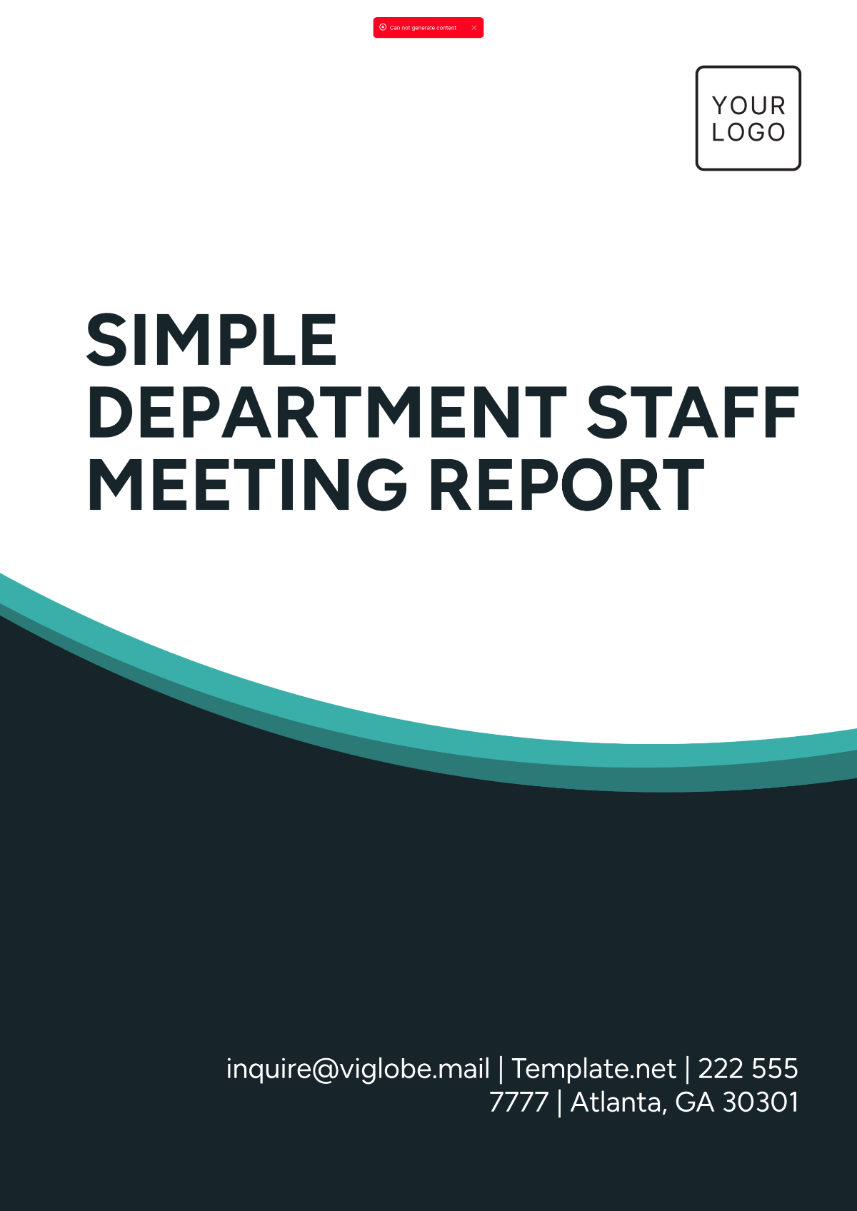 Simple Department Staff Meeting Report Template