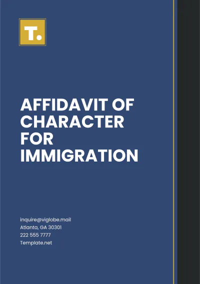 Free Affidavit of Character for Immigration Template to Edit Online