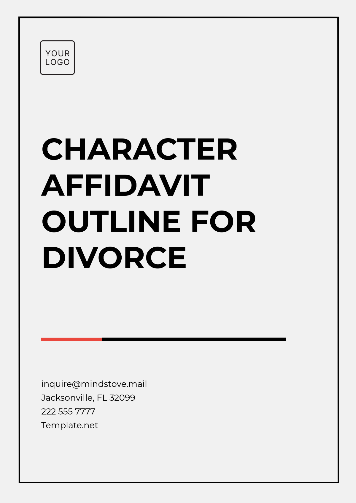 Character Affidavit Outline for Divorce Template - Edit Online & Download