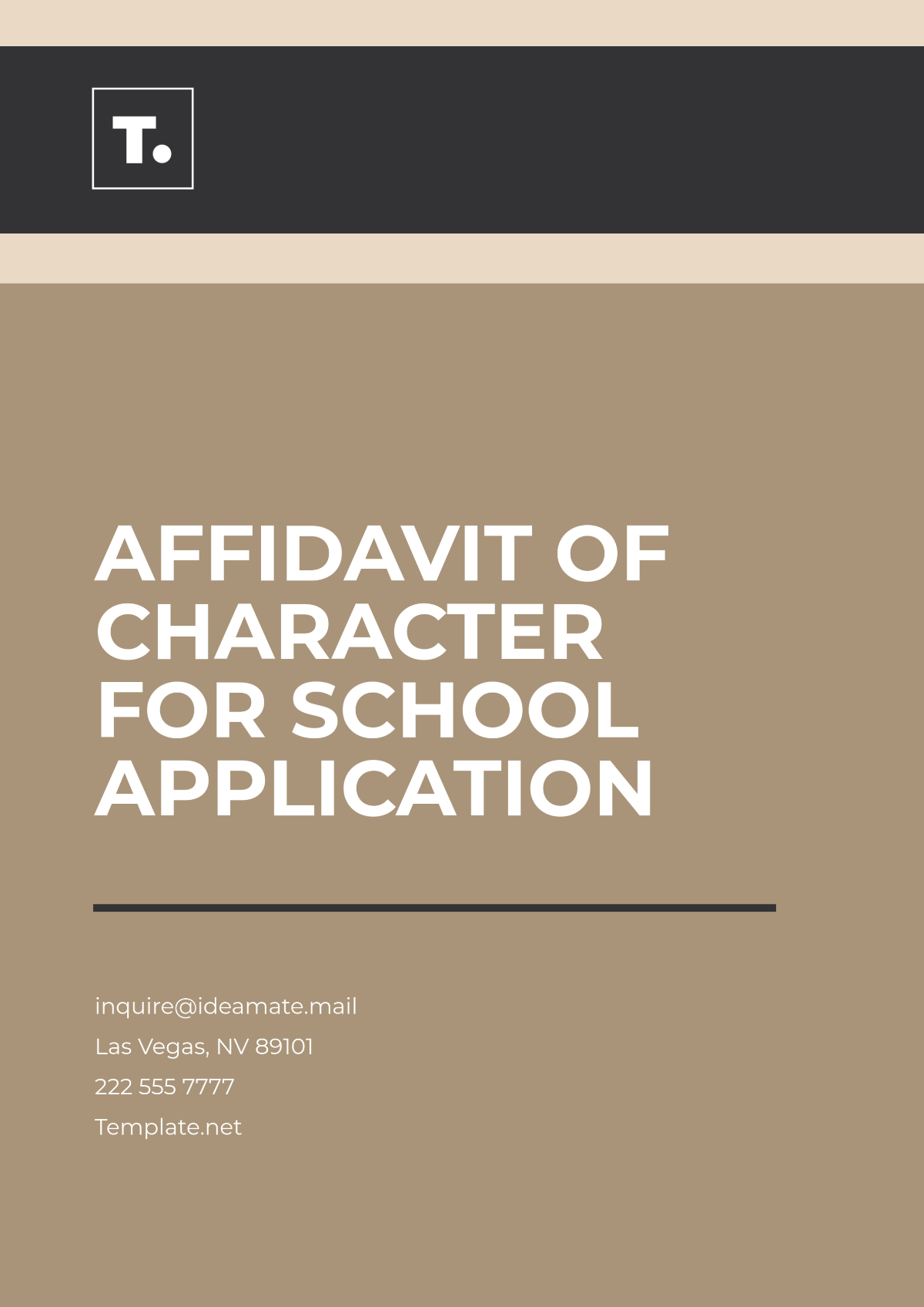 Affidavit of Character for School Application Template - Edit Online & Download