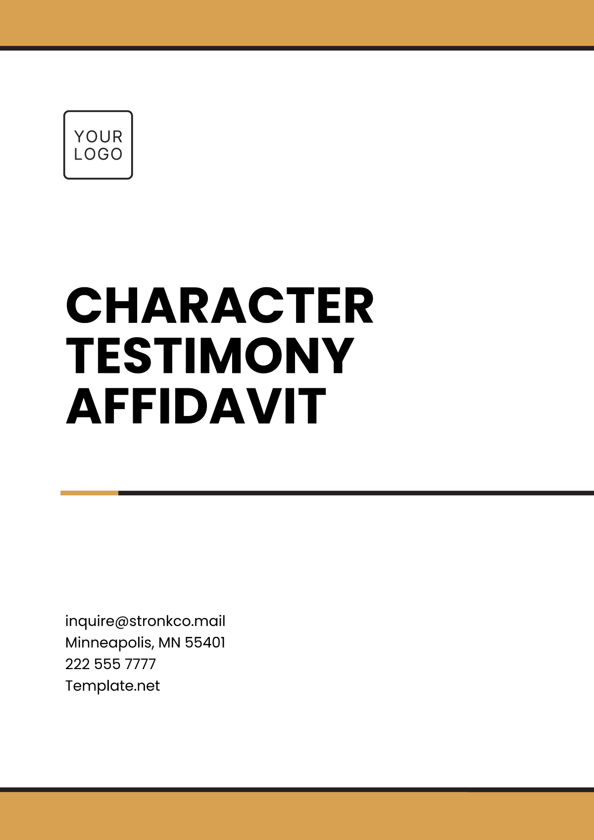 Character Testimony Affidavit Template - Edit Online & Download