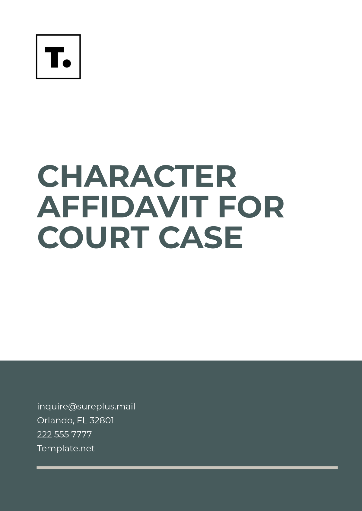 Character Affidavit for Court Case Template - Edit Online & Download