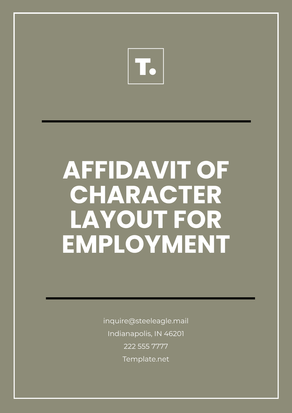 Affidavit of Character Layout for Employment Template - Edit Online & Download