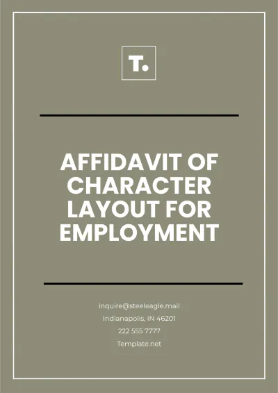 Free Affidavit of Character Layout for Employment Template to Edit Online