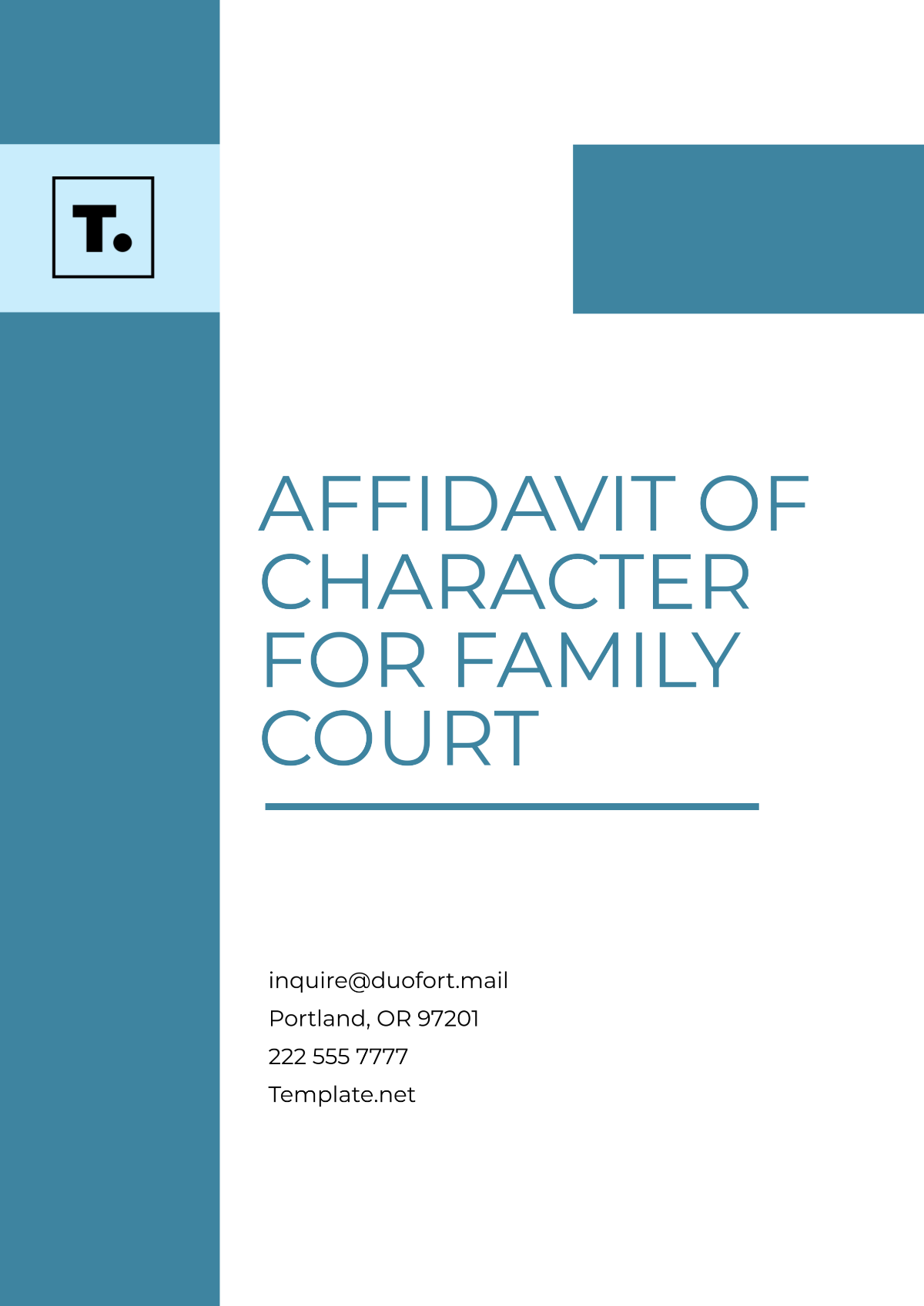 Affidavit of Character for Family Court Template - Edit Online & Download