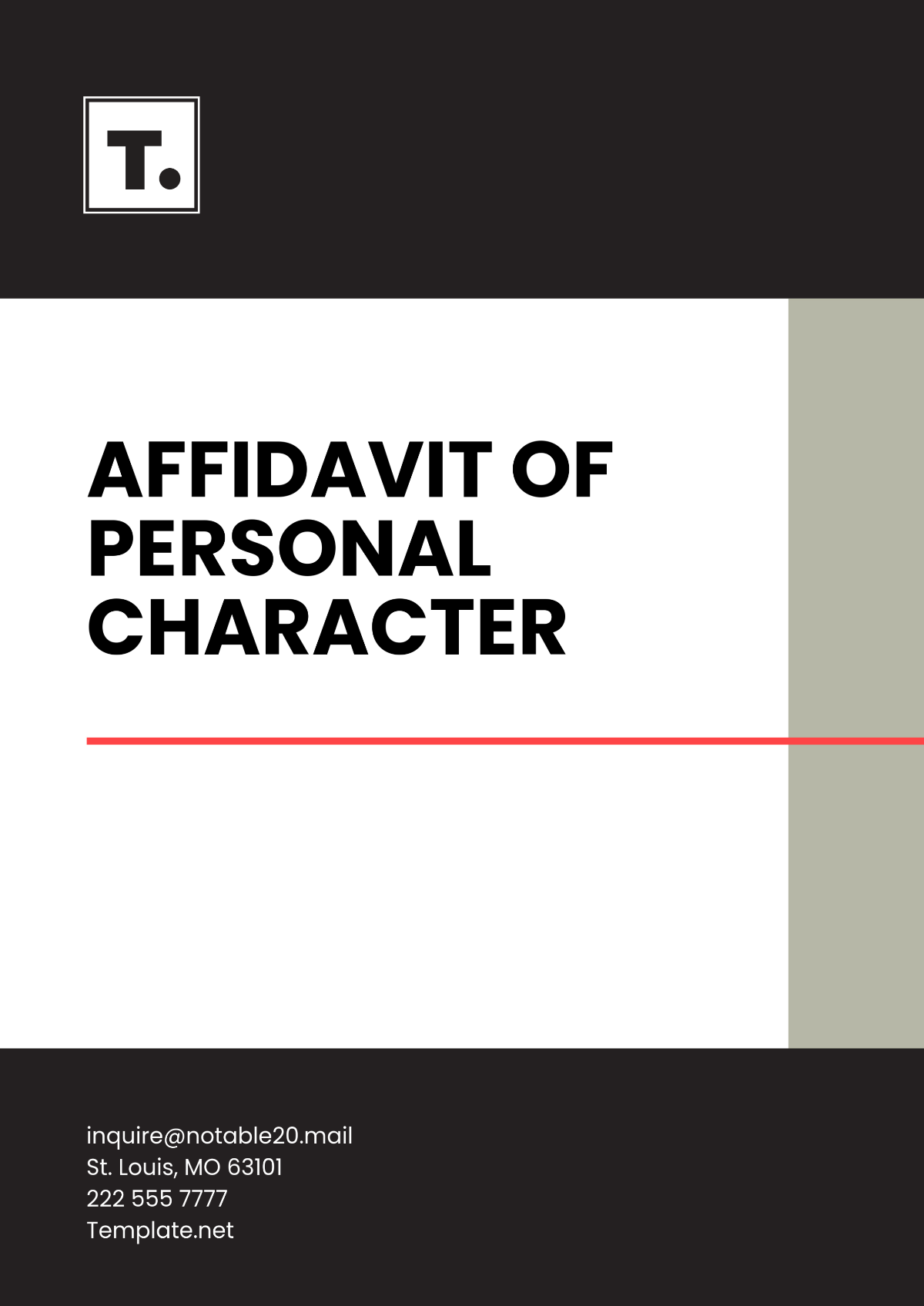 Affidavit of Personal Character Template - Edit Online & Download