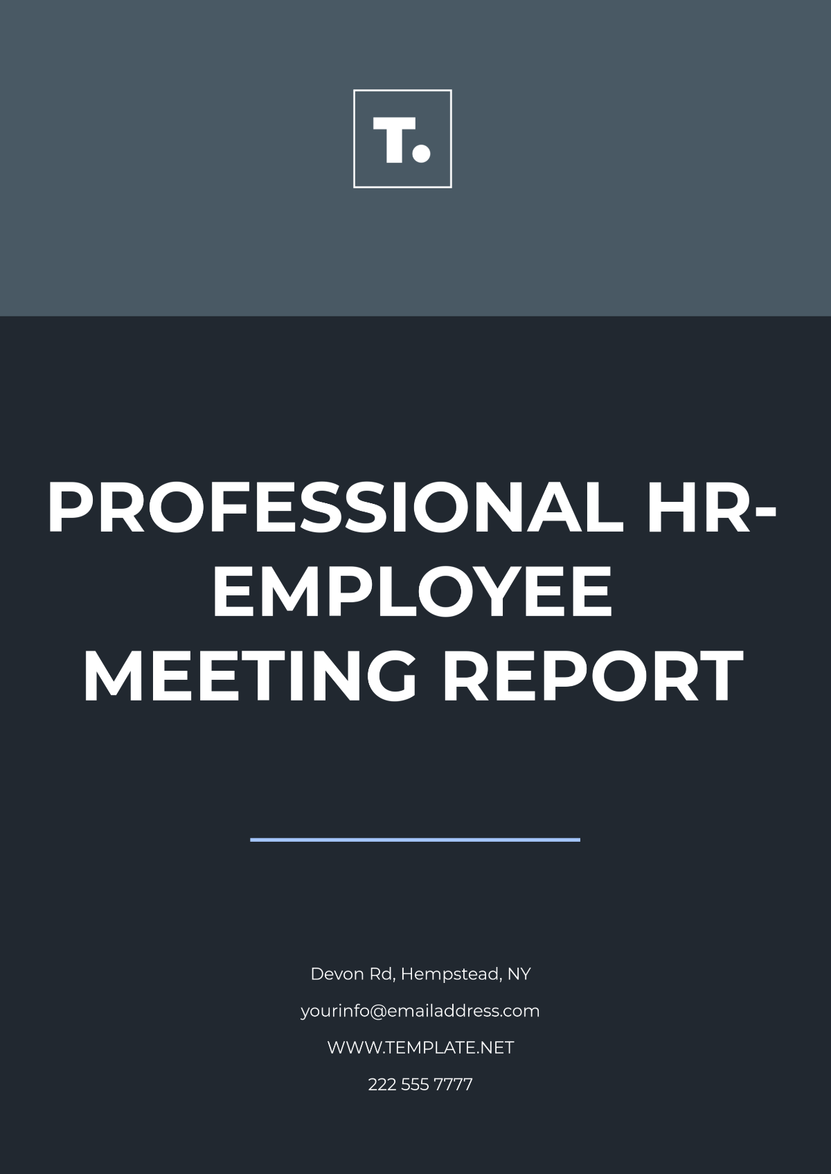 Professional HR- Employee Meeting Report Template - Edit Online & Download