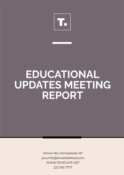 Free Educational Updates Meeting Report Template to Edit Online