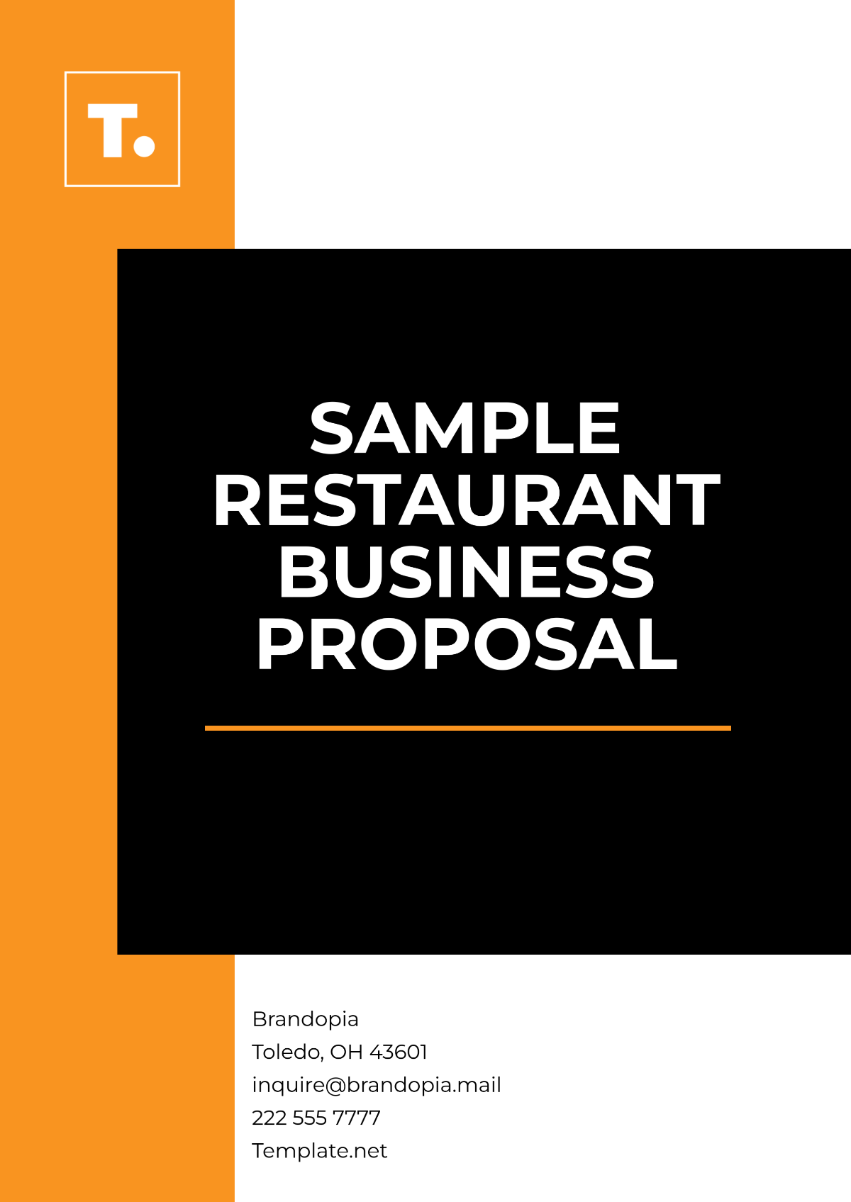 Sample Restaurant Business Proposal Template - Edit Online & Download