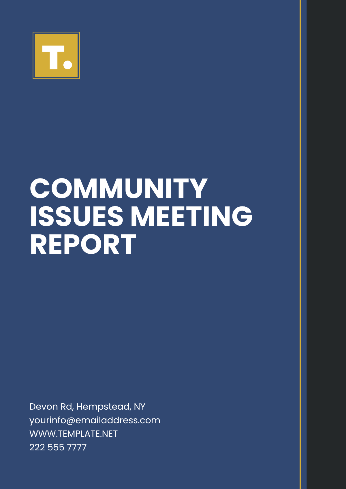 Community Issues Meeting Report Template - Edit Online & Download