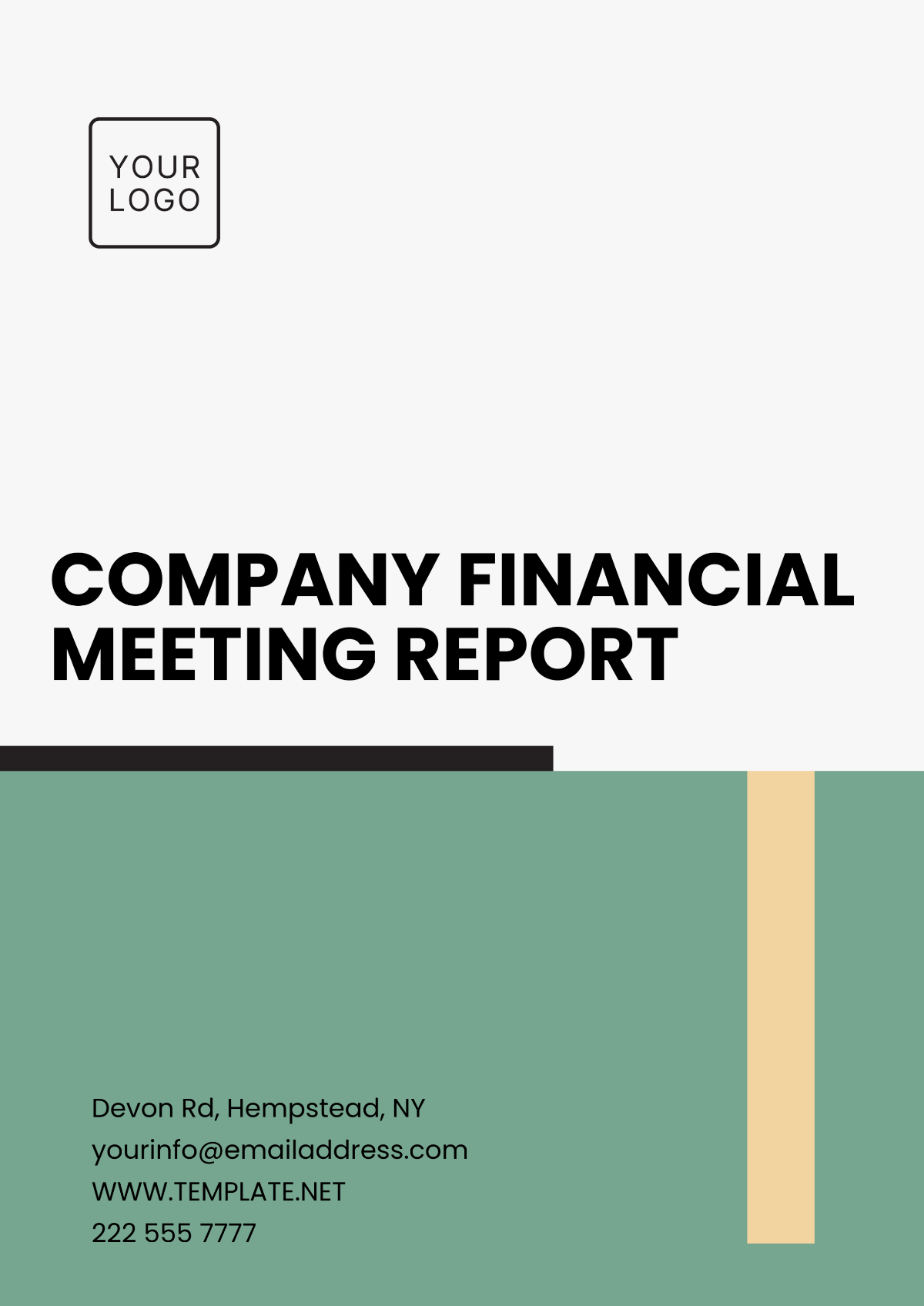 Company Financial Meeting Report Template - Edit Online & Download