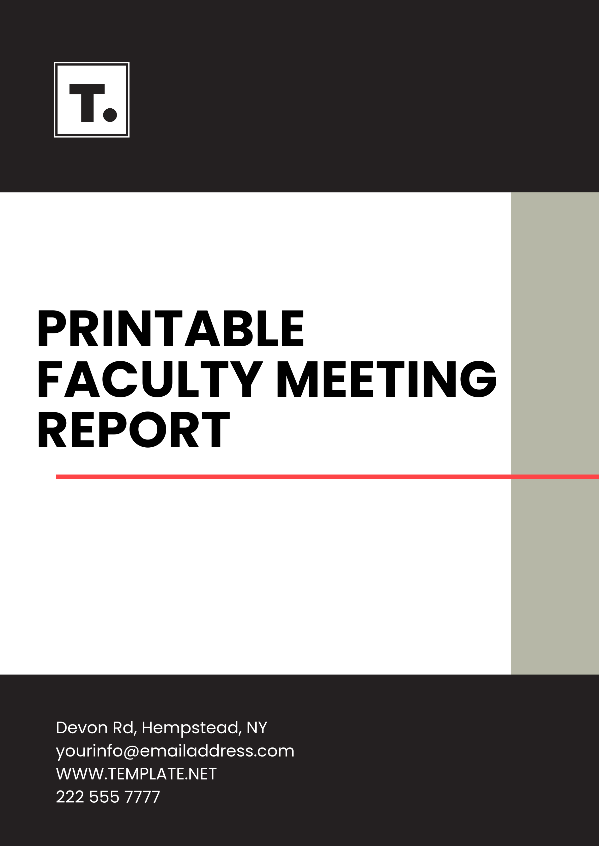 Printable Faculty Meeting Report Template