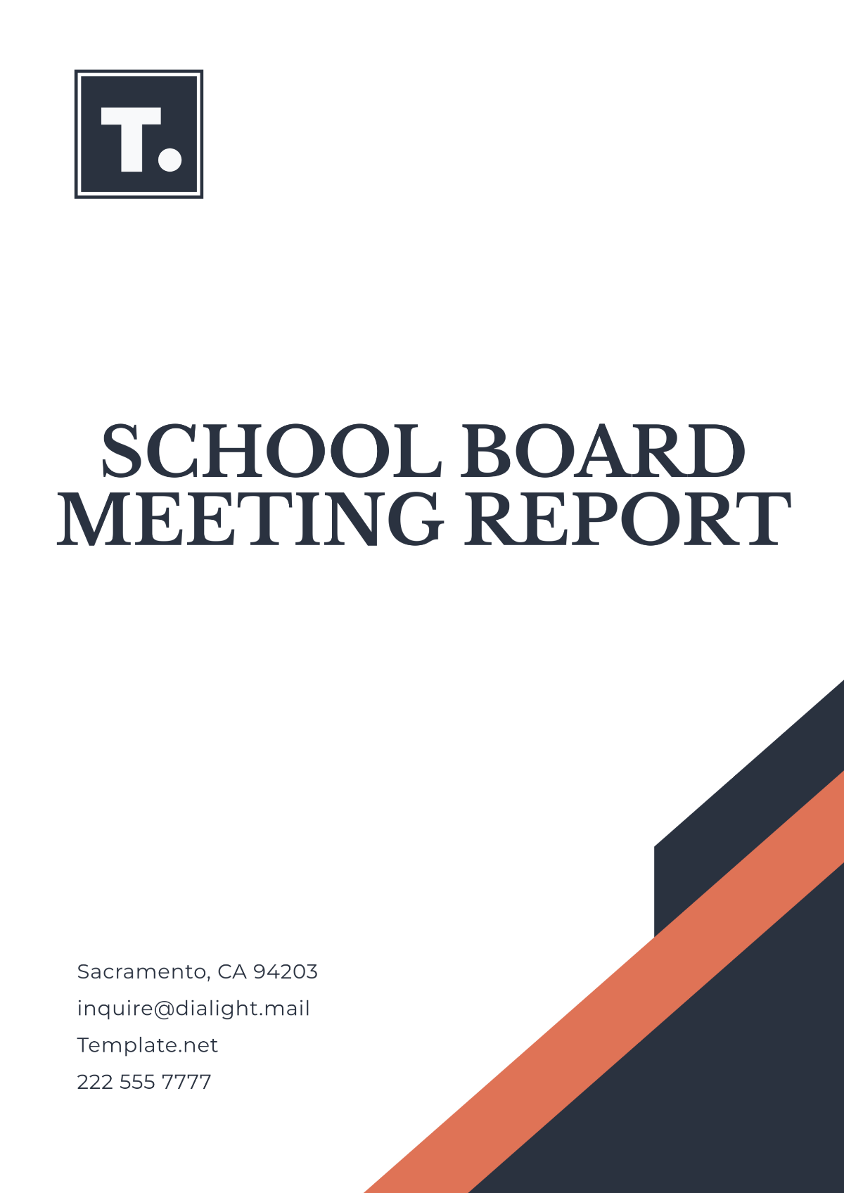 School Board Meeting Report Template