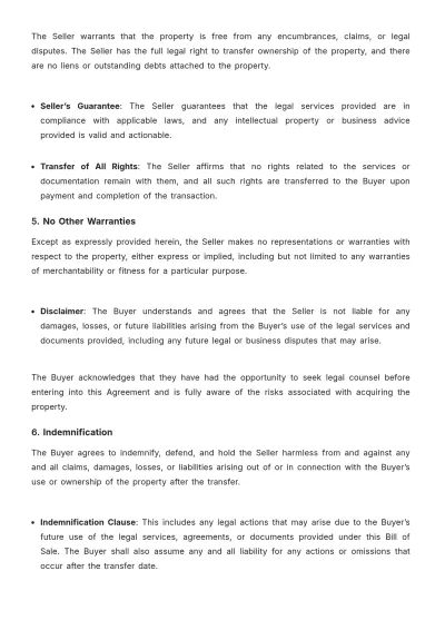 Free Attorney Bill of Sale Template to Edit Online