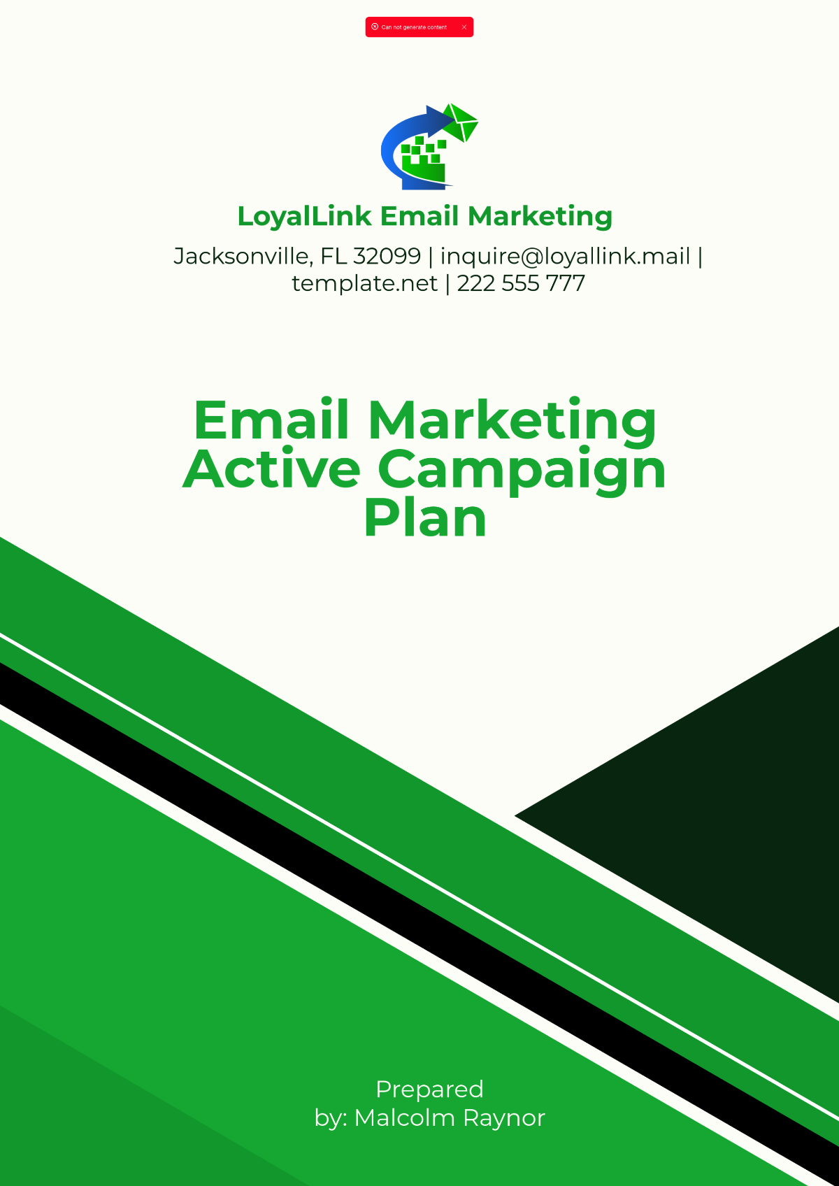 Email Marketing Active Campaign Plan Template