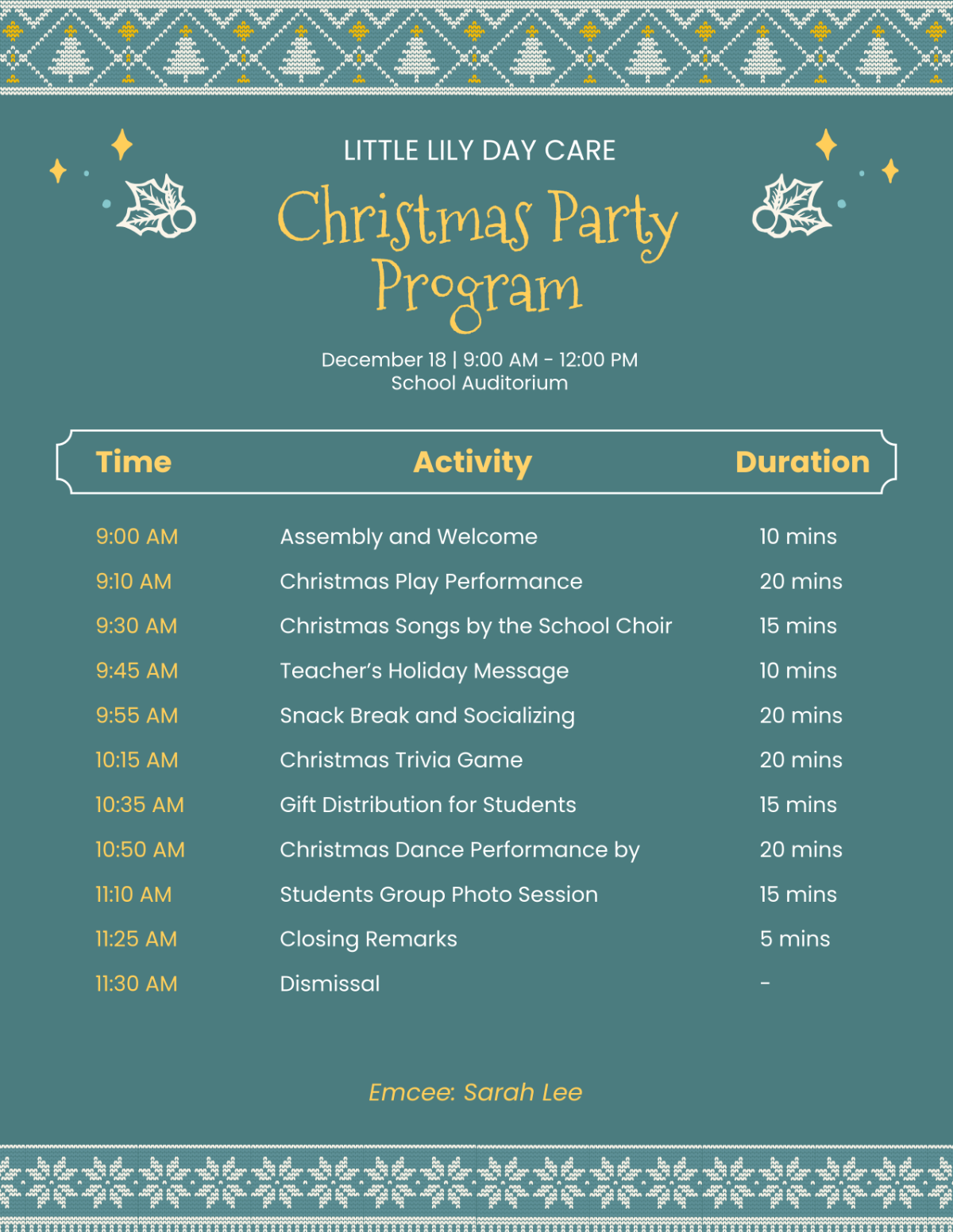 Free Christmas Play Program Template - Edit Online & Download ...