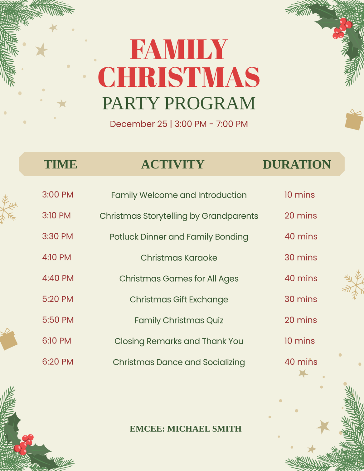 Free Christmas Program Templates Editable And Printable