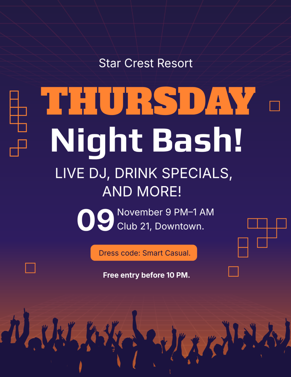 Free Thursday Night Party Flyer Template