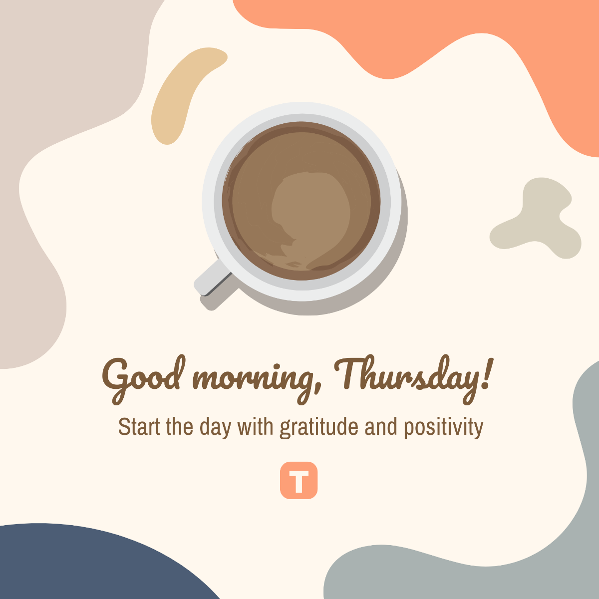 Aesthetic Good Morning Thursday Instagram Post Template - Edit Online & Download