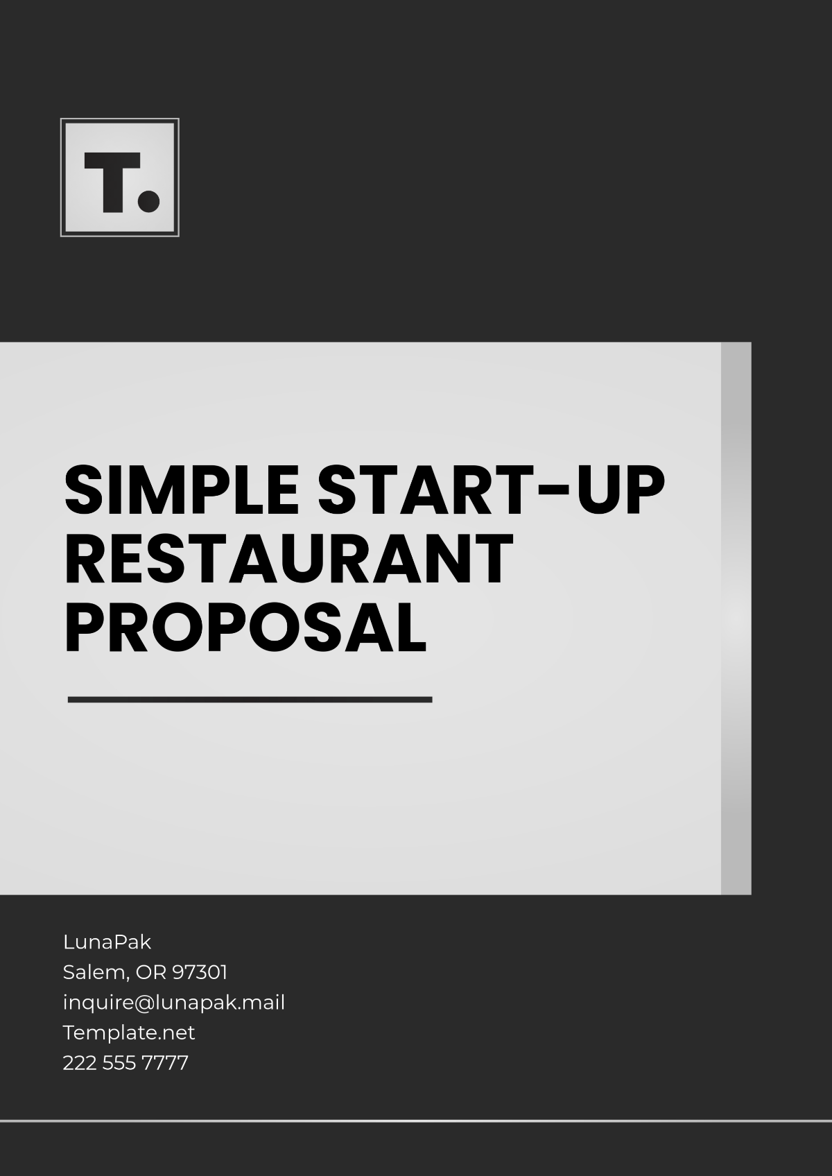 Simple Start-up Restaurant Proposal Template - Edit Online & Download