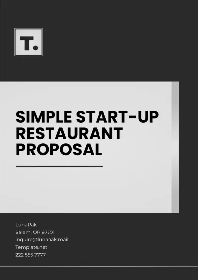 Free Simple Start-up Restaurant Proposal Template to Edit Online