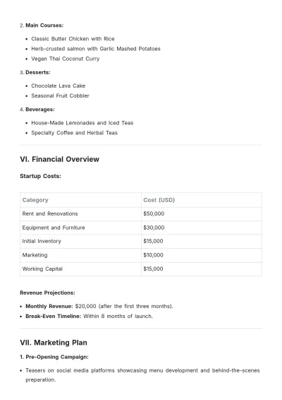 Free Simple Start-up Restaurant Proposal Template to Edit Online