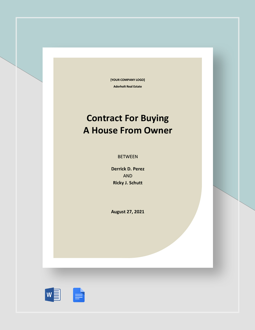 Contract For Buying A House From Owner Template