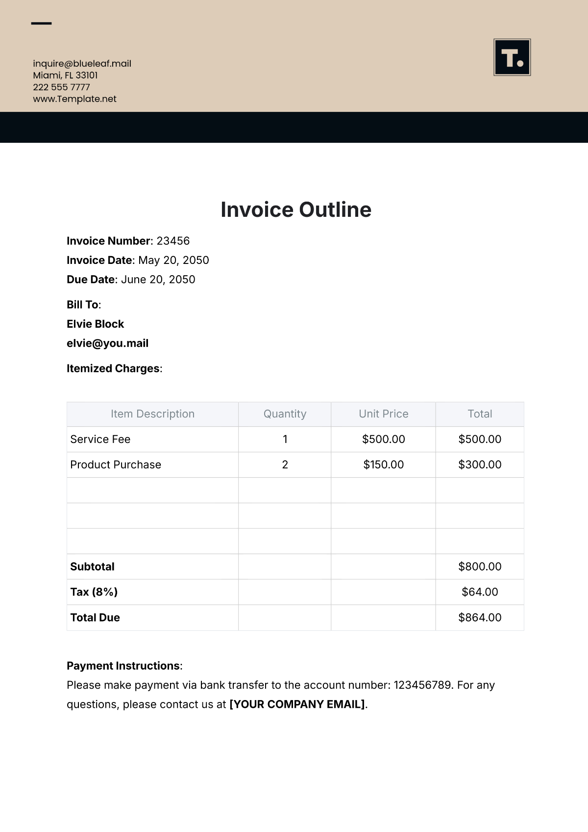 Invoice Outline Template - Edit Online & Download