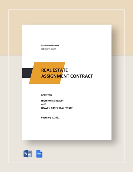 Real Estate Assignment Contract Template