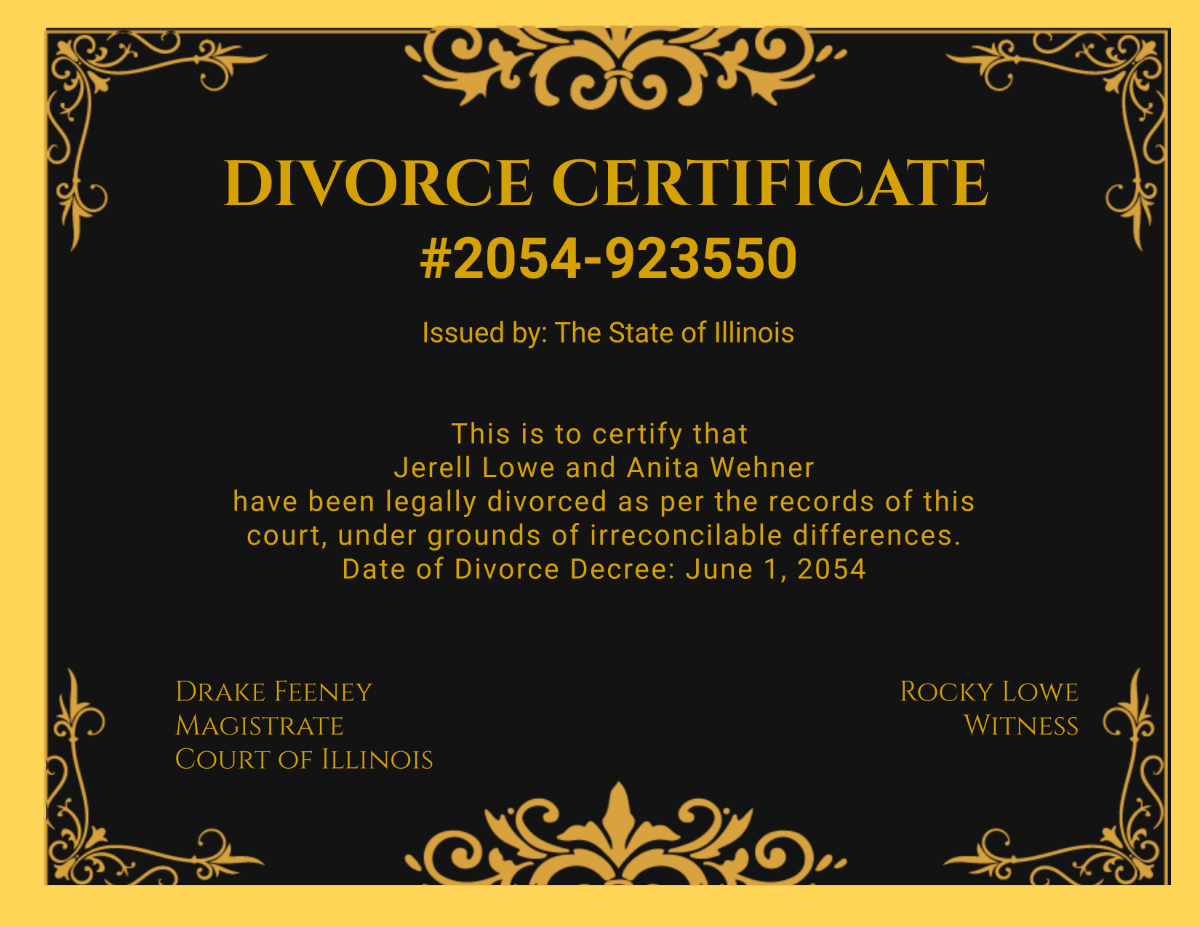 Free Divorce Certificate for Immigration Template - Edit Online & Download