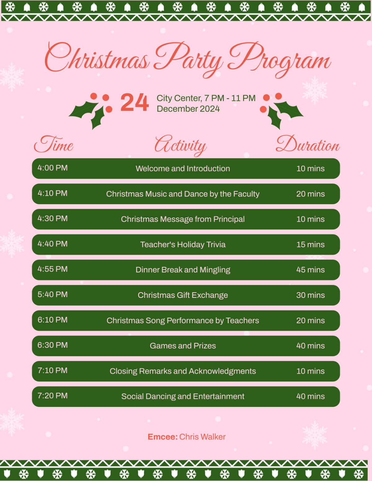 Free Christmas Play Program Template - Edit Online & Download ...