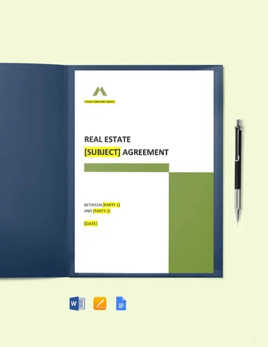 Real Estate Agency Agreement Template