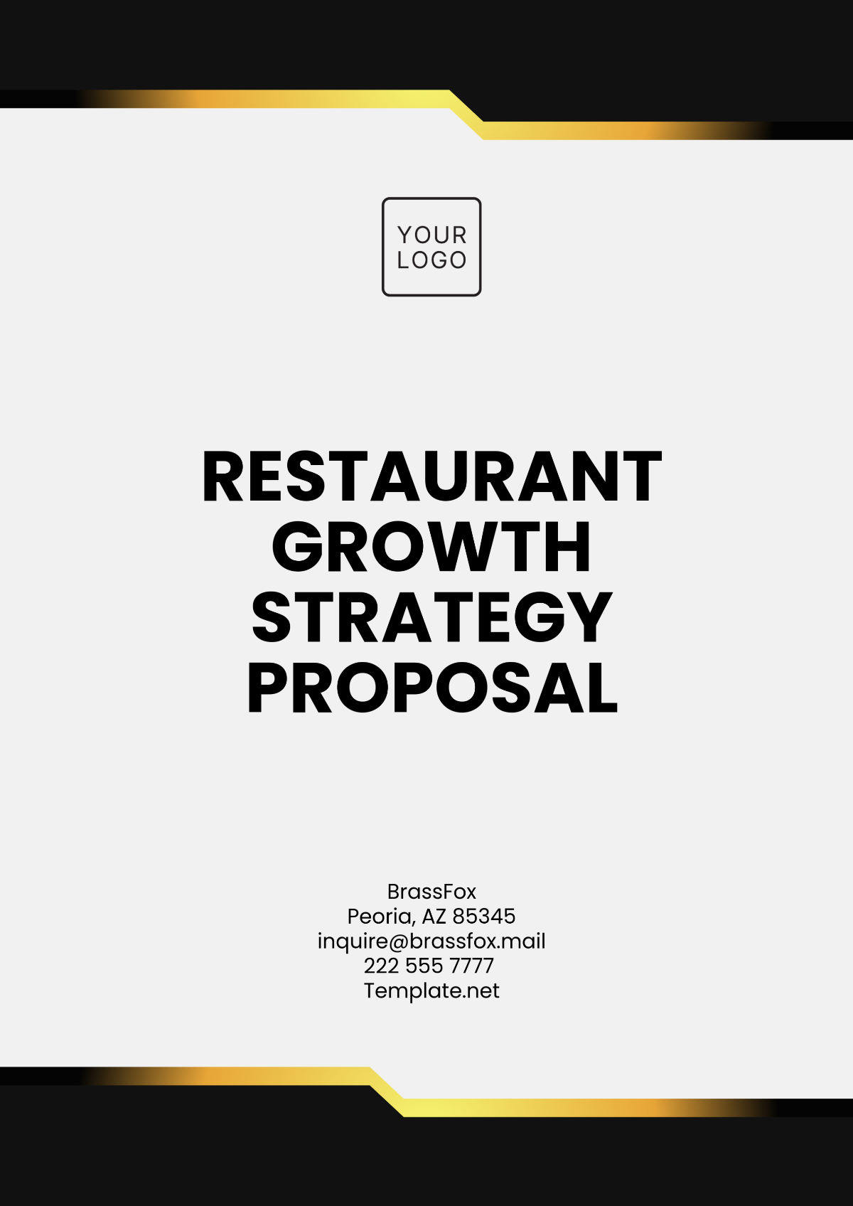 Restaurant Growth Strategy Proposal Template - Edit Online & Download