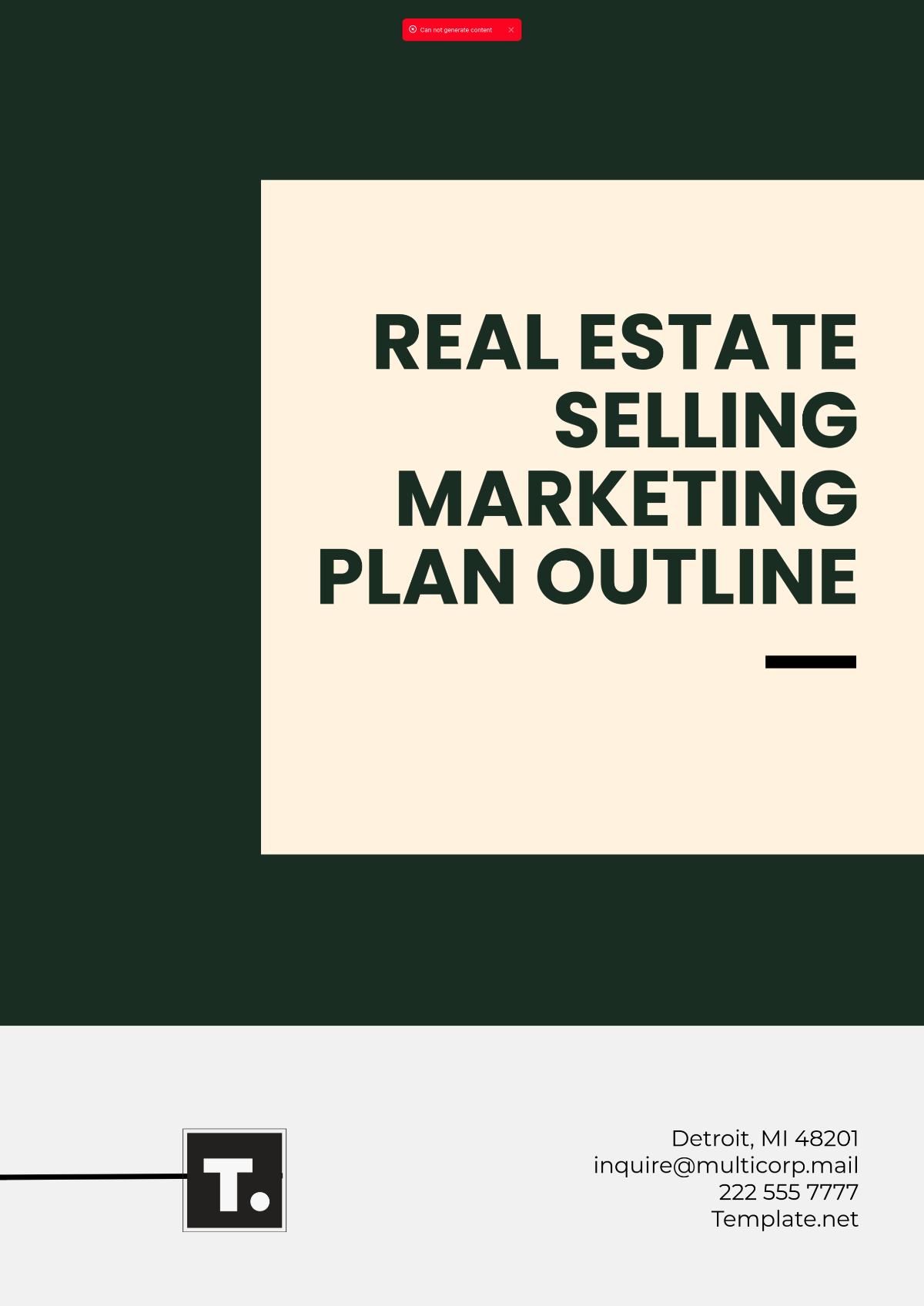 Real Estate Selling Marketing Plan Outline Template - Edit Online & Download