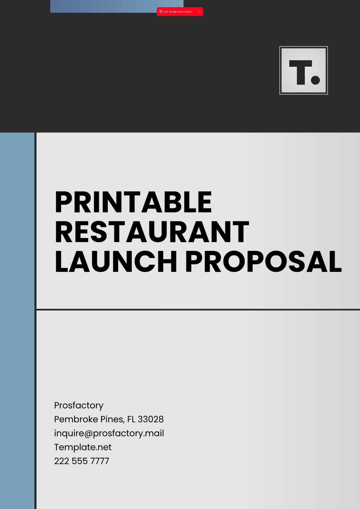 Printable Restaurant Launch Proposal Template - Edit Online & Download