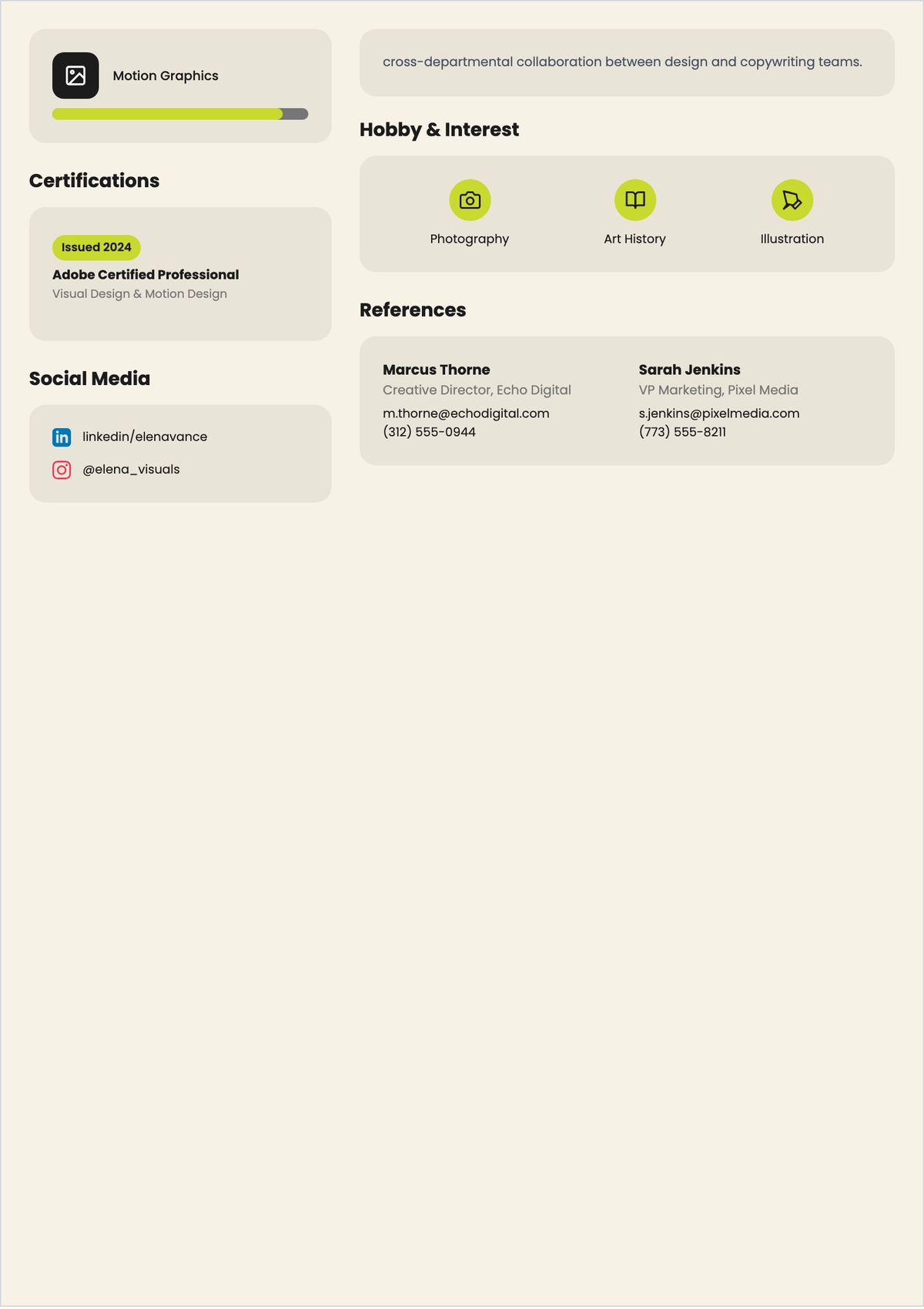 Free Graphic Designer Functional ATS Resume Template